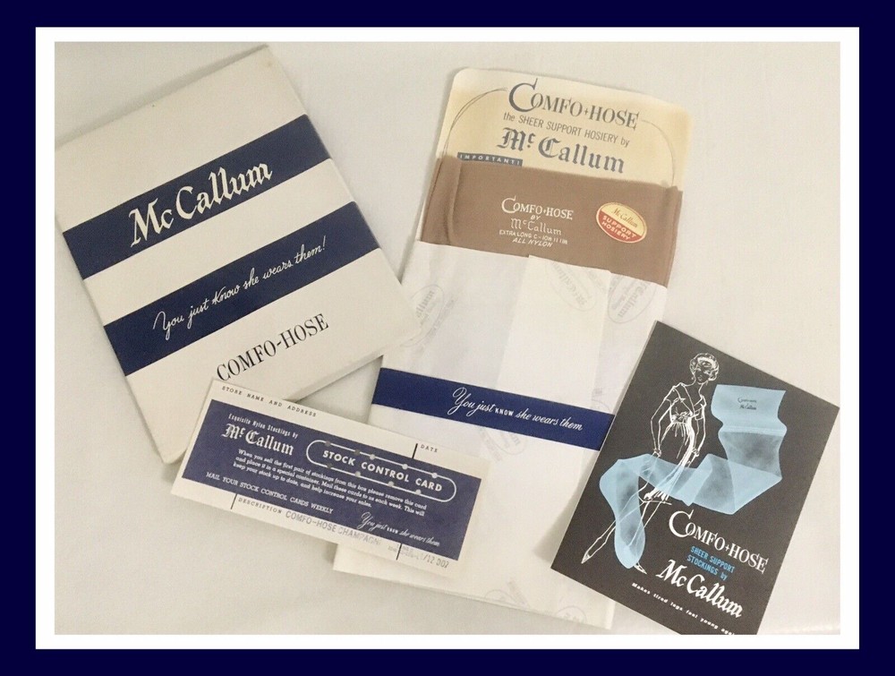 Vtg McCallum COMFO-HOSE Stockings – CHAMPAGNE EX LONG 10 ½-11-11 ½” XL – IN BOX
