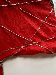 Vintage Red Beaded 70’s Disco Dress – As Is (see pics)