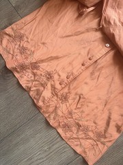 Vintage BiBA Women’s Terracotta Cotton Embroidered Blouse Long Sleeve Size XL