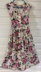 Vintage 90’s Women Sz S Storybook Heirloom Sleeveless sundress Pockets tie back