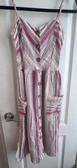Bebop XS Striped Button Front Sundress with Pockets