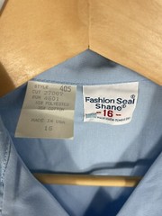 Vintage 70s Fashion Seal Shane Collared Blue Nurse Scrub Shirt Dress Size 16