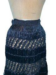 Vintage 1950s Straw Skirt Black Raffia Hawaiian Pin Up Hula Girl W 26″