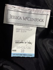 Jessica McClintock Vintage black velvet and gold two-piece dress with a bolero.