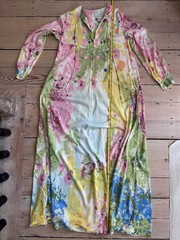 Vtg 70s Butterfield 8 Floral Maxi Kaftan Muumuu Dress Retro Boho Caftan Small