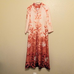 Montgomery Ward 10 12 L Vtg 1970s Polyester Floral Maxi Dress
