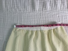 Vintage All that Jazz Skirt White Yellow 2pc Skirt Suit Sz 13/14 Stretch Waffle