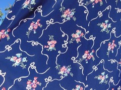 VTG 1930s Blue Novelty Print Rayon Home Made Dress 32W