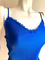 Vintage Maidenform Camisole Panties Set Hi Cut Fairycore Pleated Elegance Blue M