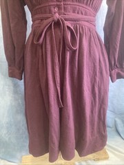 VTG 70s Parade New York Secretary Dress XS Plum Purple Union Made Flannel Feel