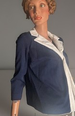 VTG 60-70’s Jo Jr Dallas Women’s Navy Blue Cropped Nautical Mod Jacket/Blazer M