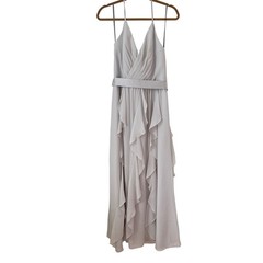 white by Vera Wang gray halter neck gown bridesmaid dress