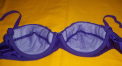 NWOT Bonjour 194 Shimmereen Liquid Satin Caress Shiny Second Skin Bra 34A Purple
