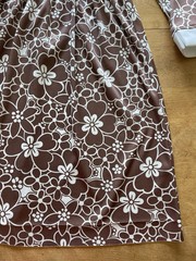 Vintage 70s Flower Print Peter Pan Collar Dress Brown Size XS/S