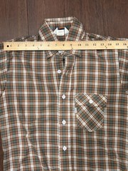 Vintage 70s Levi’s Plaid Button Up Shirt USA Youth 18 Fits Women’s XS S Brown