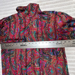 Vintage Nicola Women’s Multicolor Paisley Print Blouse Top Size 10 Long Sleeve