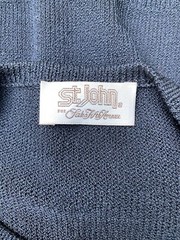 Vtg St. John Black Skirt And Sweater Knit Set Womans Size 10 ish w Gold Buttons