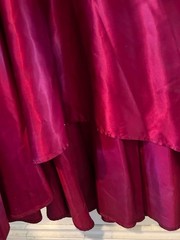 Vtg 80s Deep Red Satin Puff Sleeve Prom Party Dress Bow Plus Size 18 XL