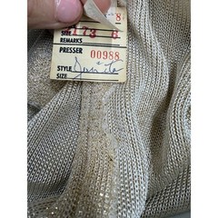 VTG Lee Jordan Gold Metallic Knit Maxi Dress MockNeck Bodycon Size 6 Union Made