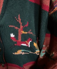 Vintage Miller’s Equestrian Fox Hunt Women’s Cardigan Button Sweater – Size M