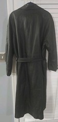 COMINT Vintage Leather Trench Coat with Belt Womens Size XL