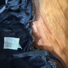 Vintage 90s Victoria Secret Teddy Top Lingerie 36C Velvet Sheer Underwire F3-19