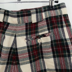 Vintage Danielle Martin Walking Shorts Womens 10 Plaid Wool High Waist Twee