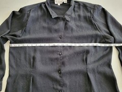 Oscar De La Renta Lightweight Black Polyester Blouse – Women’s 38/18W – Vintage