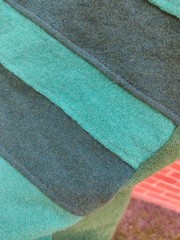 VTG 60s Mod Colorblock Knit Top Green Patchwork Brushed Thin Sweater Women’s S