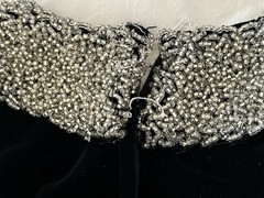 True Vintage 1930s Old Hollywood Glamour Silk Velveteen Beaded Evening Dress