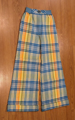 Vintage Bobbie Brooks Acrylic Plaid Pants Wide-Leg – 9 READ DESCRIPTION