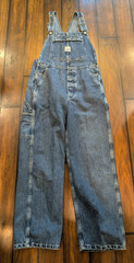 Vintage Lee Dungarees Denim Carpenter Bib Overalls Size M Blue