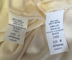 JC Penney Vintage Two-Piece Nylon Nightgown Robe Peignoir Set S / M Ivory Silky