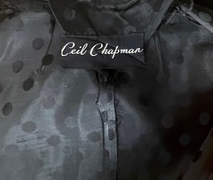 1950s Ceil Chapman Designer Black Silk Cocktail Dress Suit Size 8 YY308