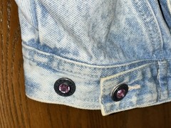Vintage LA Gear Denim Jean Jacket Size Small Cropped Beaded Sparkle