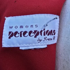 80s Wmns Perceptions Red Black Check Vtg Midi Dress Blazer Suit Set Outfit 14W