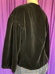 TRUE VINTAGE Black Velvet Swing Capelet Wide 3/4 Sleeves *Size S