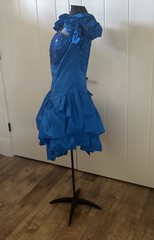 Vintage 1980’s Flirtations Div Of Alfred Angelo Union Label Blue Dress Fits M/L
