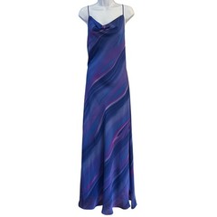 Vintage 90s Kiki USA Maxi Dress Abstract Cowl Neck Y2K Aesthetic XL Whimsigoth