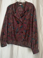 Vintage 1980 Women’s Paisley Blouse Long Sleeve Top Shirt 14 by Alfred Dunner