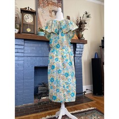 True Vintage Mid-century 1950s 1960s Floral Party Dress XS/S Roseweb New York