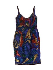 Vtg Alyce Designs Sequin Party Cocktail Dress Size 4 Fran Drescher Style 80’s