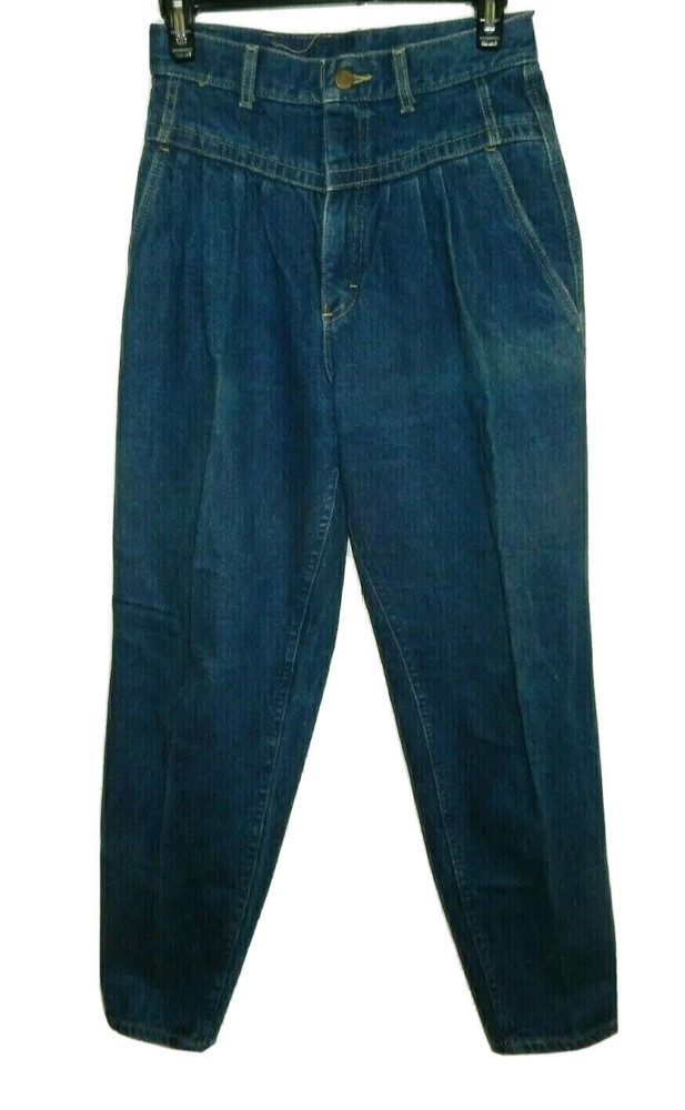 Vintage LEE High Rise Mom Denim Jeans 9 M (27 x 29) Pleated Tapered Leg