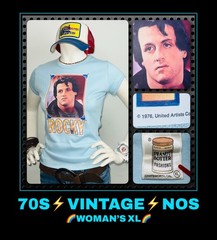 VTG 70s 80s ROCKY Sylvester Stallone Boxing Punk NOS sexy ROCKSTAR women T-Shirt