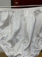 Vintage Silky Light Polyester Panty Nylon Floral Lace Hi Cut Sissy Bikini Sz.5