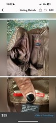 Vintage 90s/Y2K Brandon Thomas bronze leather zipper moto jacket, size small