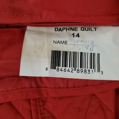 BARBOUR Size 10US Daphne Womens Red Diamond Quilted Snap Front Field Jacket Coat