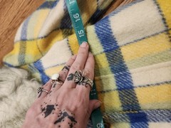 Vintage 60s/70s Jiminy Of California Plaid Faux Fur Coat Blue Yellow HTF