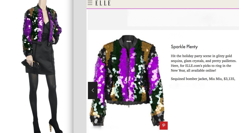 SPECTACULAR VINTAGE 2008 MIU MIU BY PRADA PALETTES SEQUIN BOMBER JACKET NOS