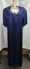 Fredrick’s Of Hollywood Vintage 90’s Blue Floral Rayon Button Up Dress Size 24